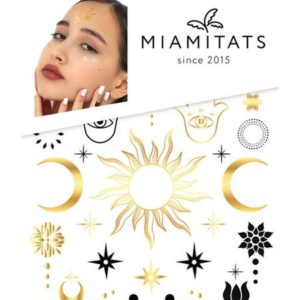 Miamitats Gold Sun Mini Tattoo