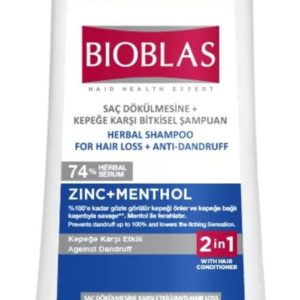 Bioblas Zinc+Menthol Herbal Shampoo For Hair Loss + Anti-Dandruff