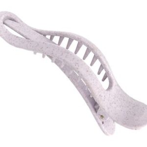 Solomeya Straw Banana Hair Clip, Lilac